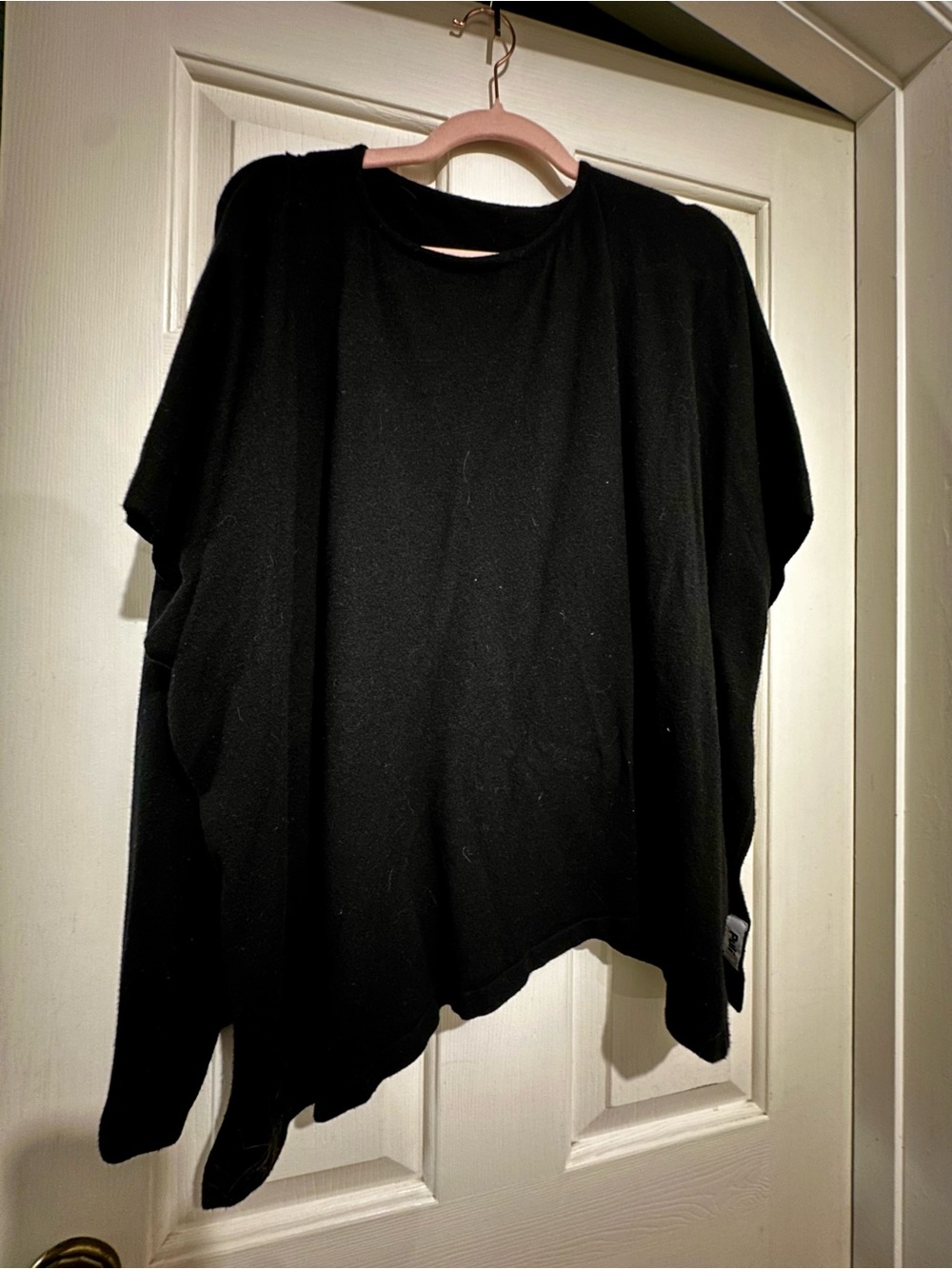 Puli Black Short-Sleeve Oversized Knit poncho